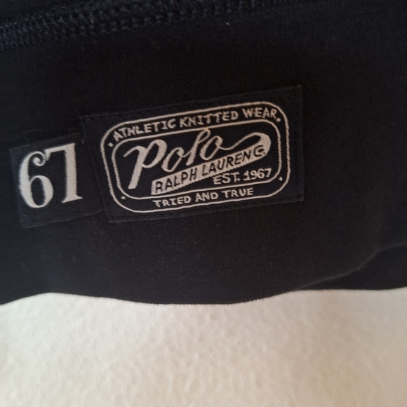 Ralph Lauren Embroidered Corduroy Logo Black/Yellow Mens Pullover Hoodie Size L - Picture 4 of 8